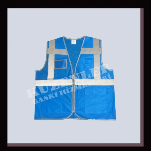 Fileli Mavi Mühendis Yeleği