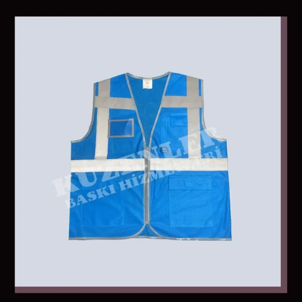 Fileli Mavi Mühendis Yeleği