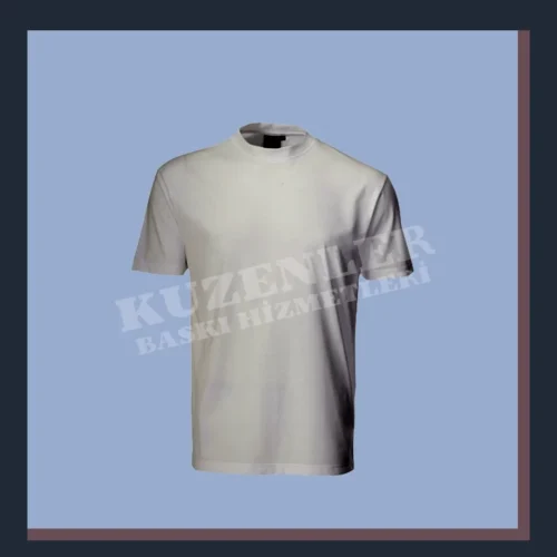 Gri T-shirt Bisiklet Yaka