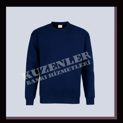 Lacivert Sweatshirt Bisiklet Yaka