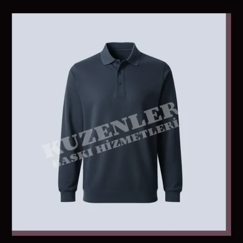 Lacivert Sweatshirt Polo Yaka